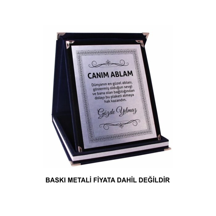 Sublimasyon Kadife Albüm Plaket Kutuları Lacivert - 6
