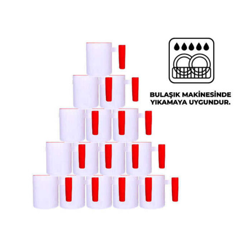 Süblimasyon Kırmızı Ahşap Saplı ve İç Kupa UC Ksz - 3