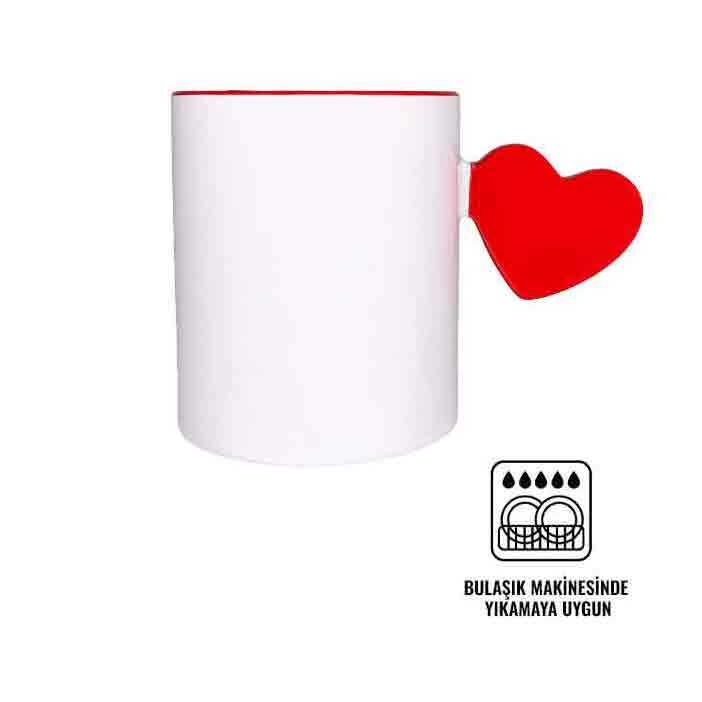 Süblimasyon Kırmızı Kalpli Kupa UC - 4