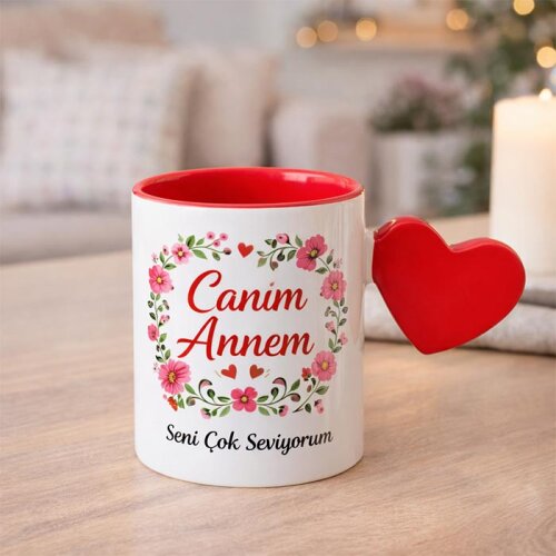 Süblimasyon Kırmızı Kalpli Kupa UC - 3