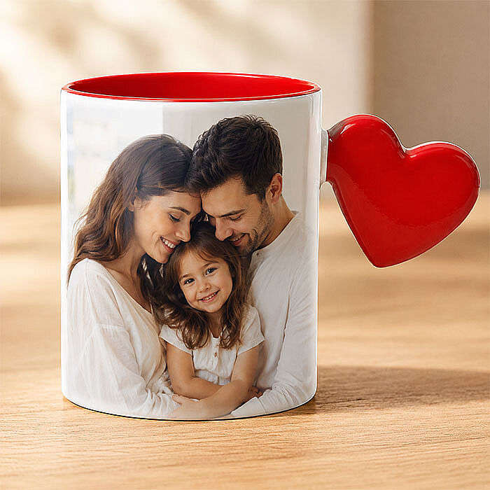 Süblimasyon Kırmızı Kalpli Kupa UC - 2