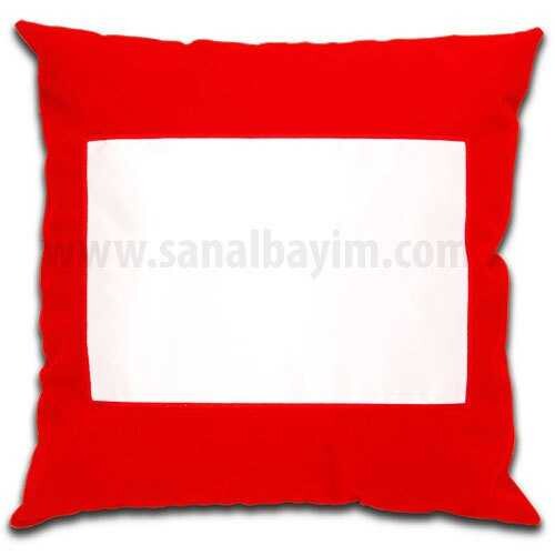 Sublimasyon Kırmızı Kare 40 cm Yastık Kılıfı - (1)
