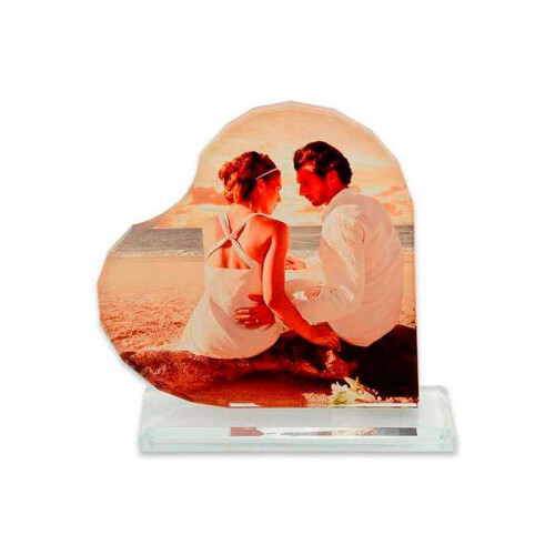 Sublimasyon Kristal Plaket Beyaz Kalp - (1)
