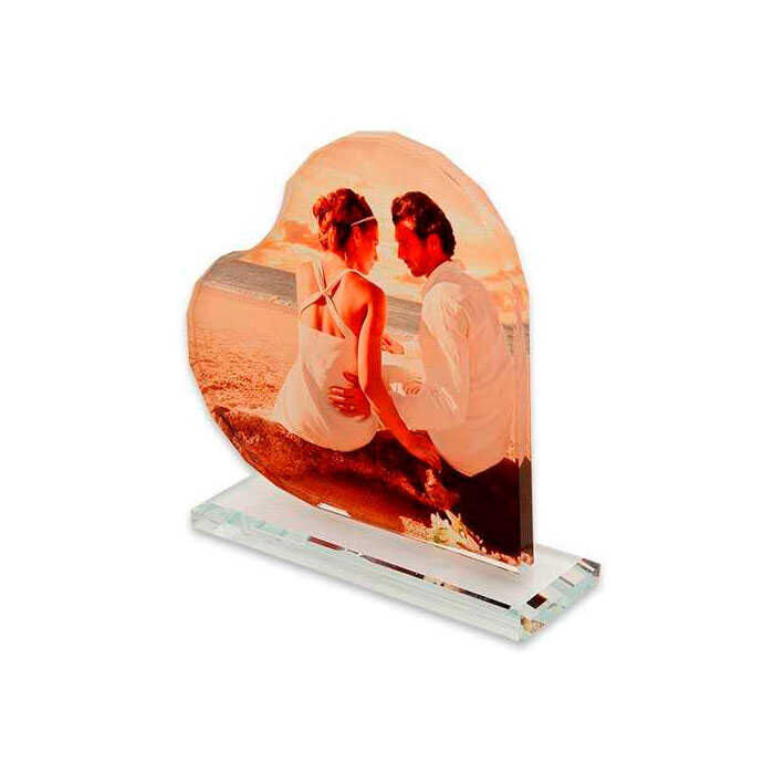 Sublimasyon Kristal Plaket Beyaz Kalp - 3