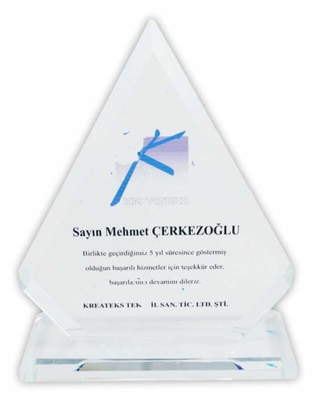 Sublimasyon Kristal Plaket Beyaz Prizma - 2