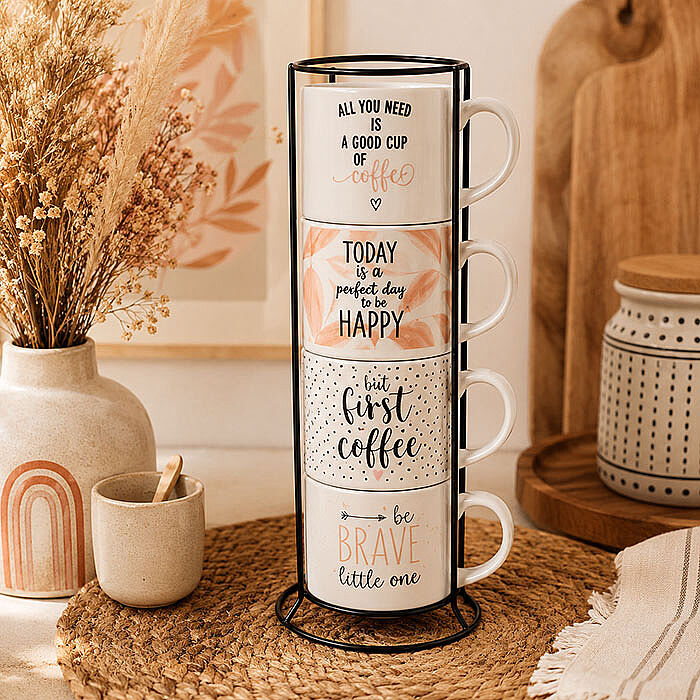 Sublimasyon Standlı Nescafe Fincan Seti - 4lü - 1