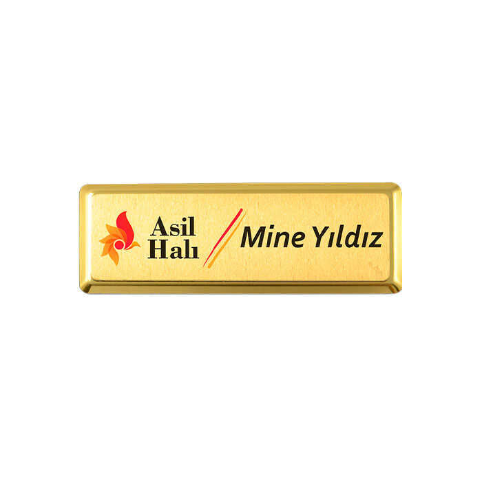 Sublimasyon Yaka İsimliği KC3013 Altın Dikdörtgen - 1