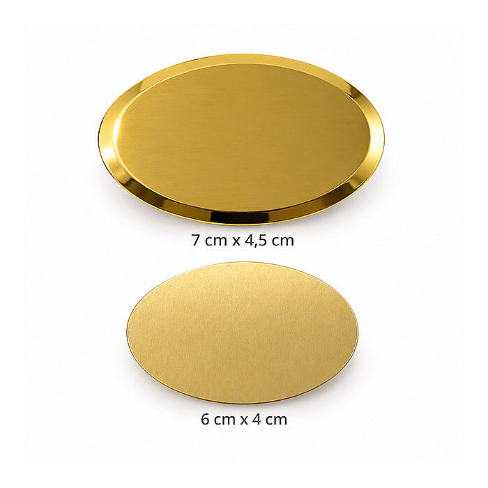 Sublimasyon Yaka İsimlik Metal KC3008 Altın Oval - 2