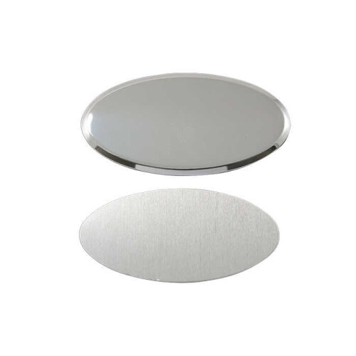 Sublimasyon Yaka İsimlik Metal KC3011 Gümüş Oval - 4