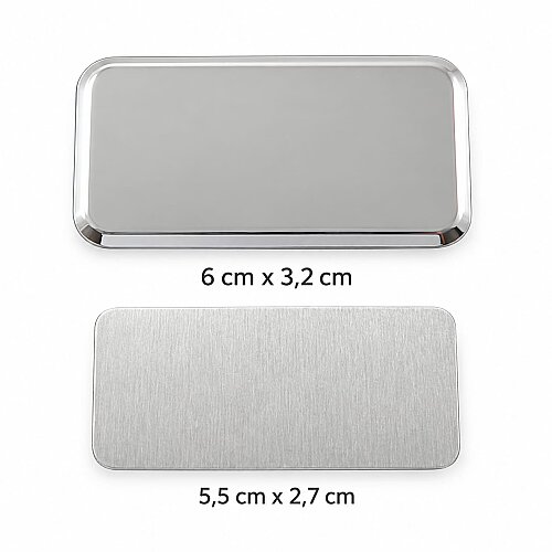 Sublimasyon Yaka İsimlik Metal KC3017 Gümüş Dikdö - (1)