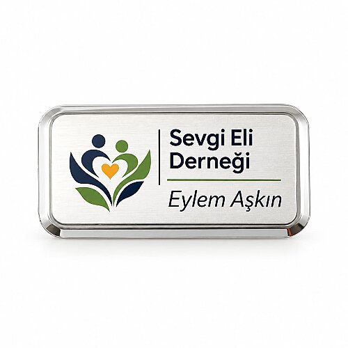 Sublimasyon Yaka İsimlik Metal KC3017 Gümüş Dikdö - 