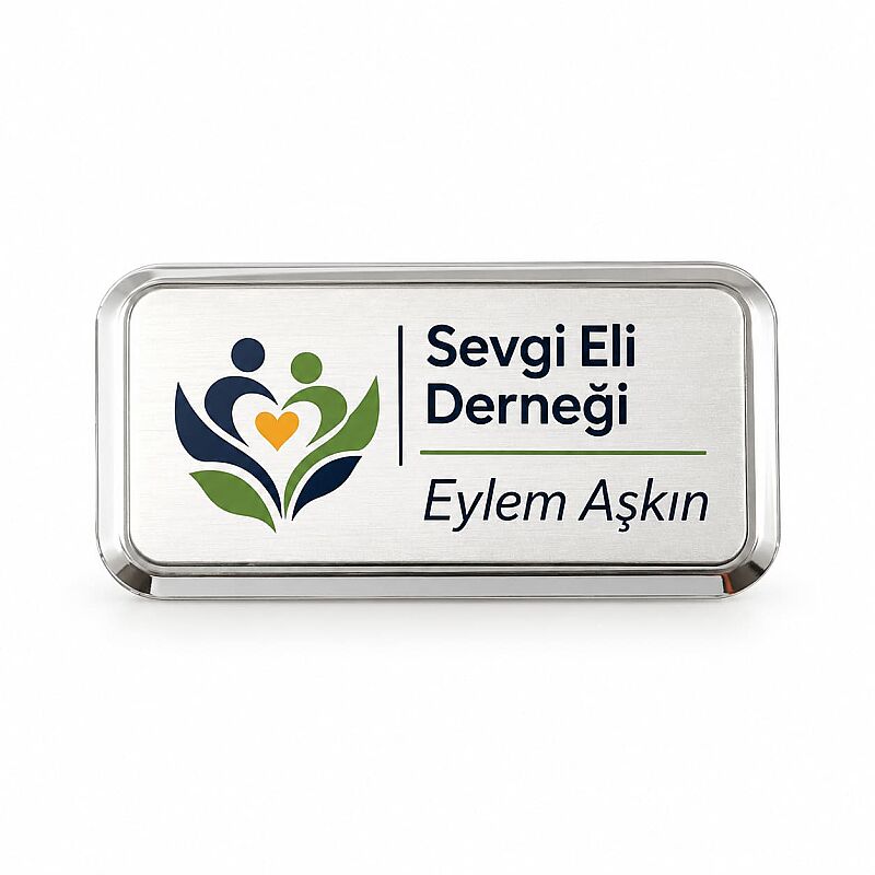 Sublimasyon Yaka İsimlik Metal KC3017 Gümüş Dikdö - 1
