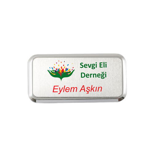 Sublimasyon Yaka İsimlik Metal KC3017 Gümüş Dikdö - 