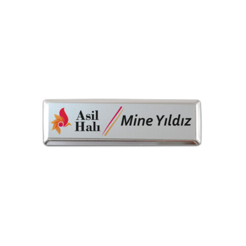 Sublimasyon Yaka İsimlik Metal KC3018 Gümüş Dikdör - 1