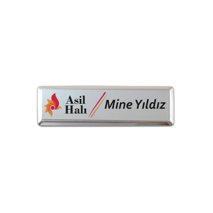 Sublimasyon Yaka İsimlik Metal KC3018 Gümüş Dikdör - 1