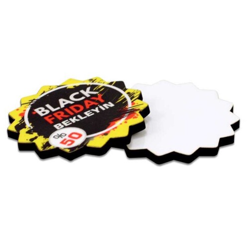 Sublimasyon Yaka Rozeti HDF Güneş 4,5x4,5cm - (1)
