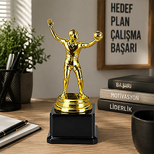 Voleybolcu Ödül Kupası Altın - 140mm - (1)