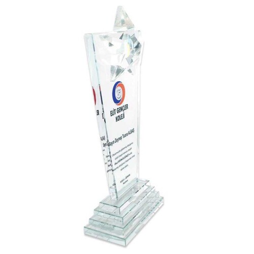 Kristal Plaket KC-1022 Kristal Yıldızlı - (1)